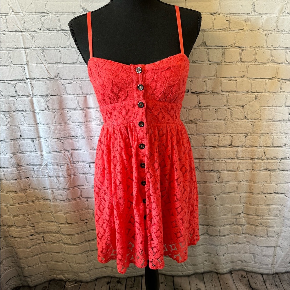 Pink/Red summer lace dress
